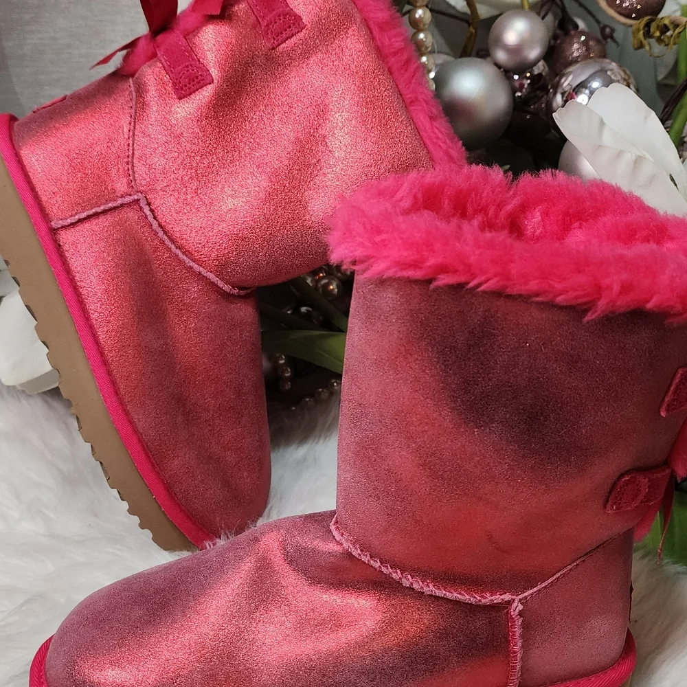 UGG BAILEY BOW GLISTEN WOMEN SHORT BOOTS Size7 New - Picture 2 of 6